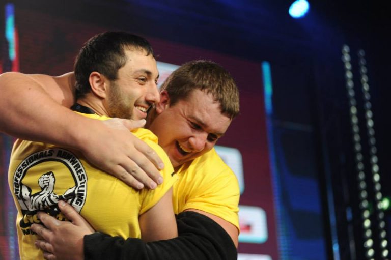 Khadzimurat Zoloev hugged by Modestas Grigaitis - Nemiroff World Cup 2013 │ Photo Source: Khadzhimurat Zoloev