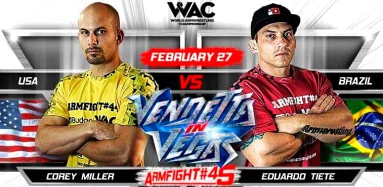Corey Miller vs. Eduardo Tietê, ARMFIGHT 45 Vendetta in Vegas, 27 February 2016 Corey Miller vs. Eduardo Tietê, ARMFIGHT 45 Vendetta in Vegas, 27 February 2016