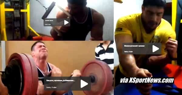 Dmitry Trubin 2016 Armwrestling Training for Armfight 45 │ Capture by XSportNews from the video