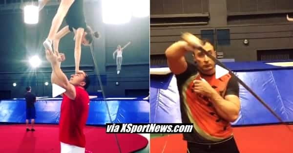 Alexey Voevoda on 4 March 2016, with a girl doing one arm handstand on his head. Alexey Voevoda on 8 march 2016 - doing 8 shaped movements with a sword for Woman's Day │ Collage made by XSportNews using images from the videos Alexey Voevoda on 4 March 2016, with a girl doing one arm handstand on his head. Alexey Voevoda on 8 march 2016 - doing 8 shaped movements with a sword for Woman's Day │ Collage made by XSportNews using images from the videos
