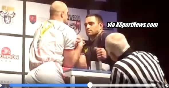 Michał Węglicki vs. Rustam Babayev, 95 kg Final, Senec Hand 2016 │ Capture by XSportNews from the video