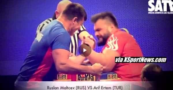 Ruslan Maltcev vs. Arif Ertem, EUROARM 2016 │ Capture by XSportNews from the video