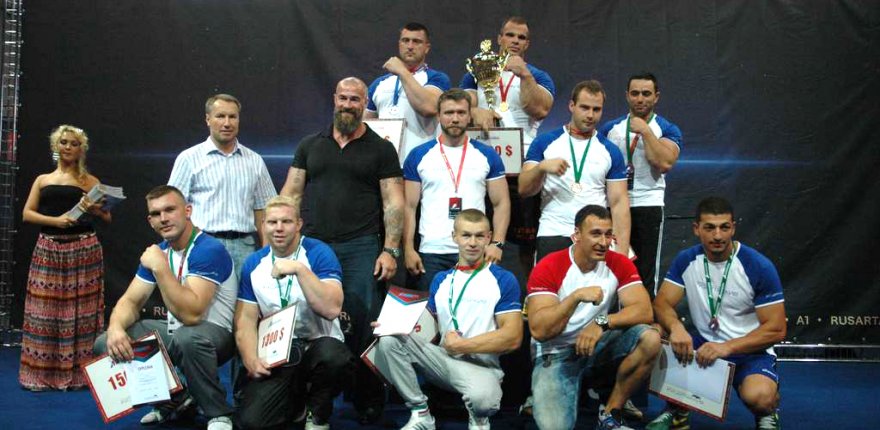DAY 1 - OPEN CLASS LEFT HAND WINNERS - A1 RUSSIAN OPEN - World Armwrestling Grand Prix - 27-28 July 2012