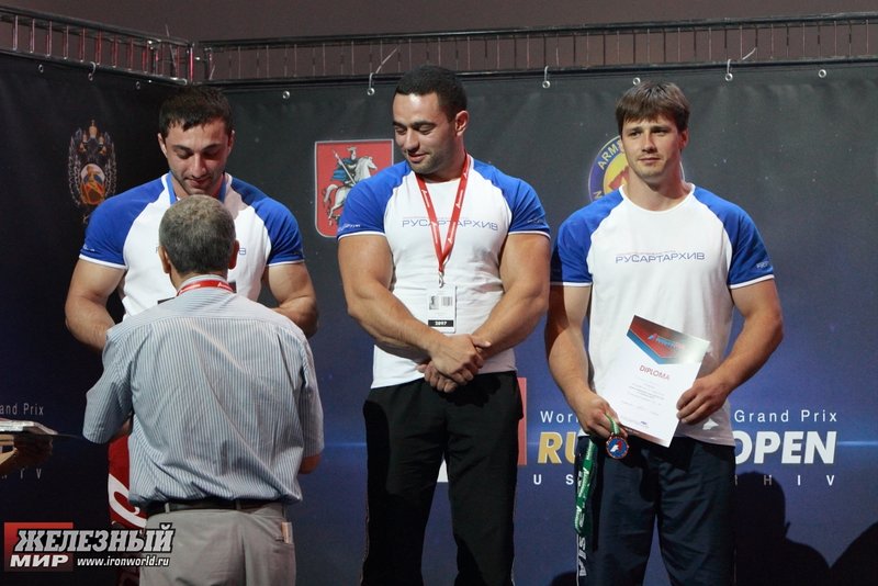 A1 Russian Open 2012 - SENIOR MEN RIGHT 90 KG podium: Khadzimurat Zloev (2) - Rustam Babayev (1) - Roman Filipov (3)