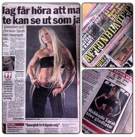 The gladiator Sarah Spirit Bäckman second most viewed in Sweden’s biggest newspaper Aftonbladet – newspaper