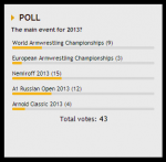 The main armwrestling event for 2013 - armpower.net poll