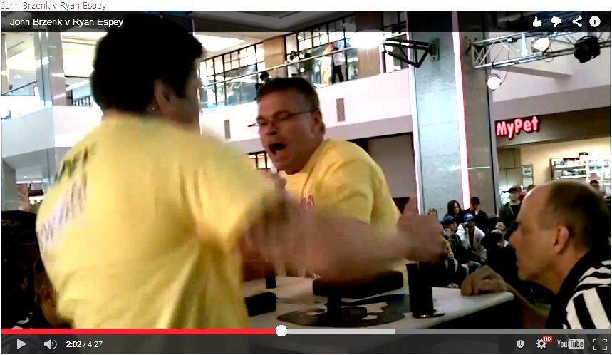 John Brzenk vs. Ryan Espey - Mayhem in the Mall 2013 │ Image Source: John Brzenk v Ryan Espey video (see the video)