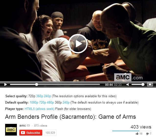 Arm Benders Profile (Sacramento) - Game of Arms AMC - Play