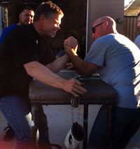 John Brzenk vs. Todd Hutchings - Armwrestling practice, Feb. 2014 Arizona