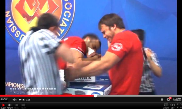 Matyushenko vs Grishin RUS14 right1 [Russian National Armwrestling Championship 2014]
