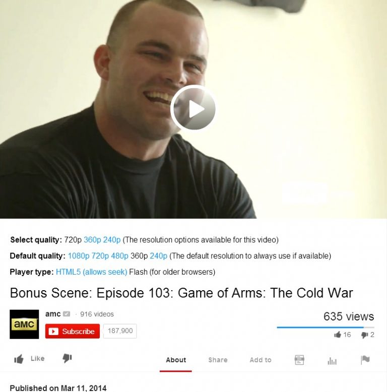 Travis Bagent - Bonus Scene Episode 103 Game of Arms The Cold War