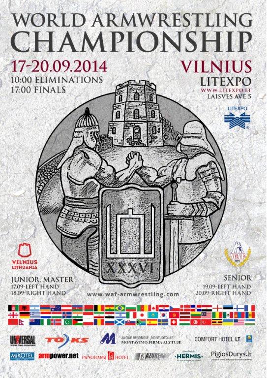 36th World Armwrestling Championships 2014, Vilnius, Lithuania