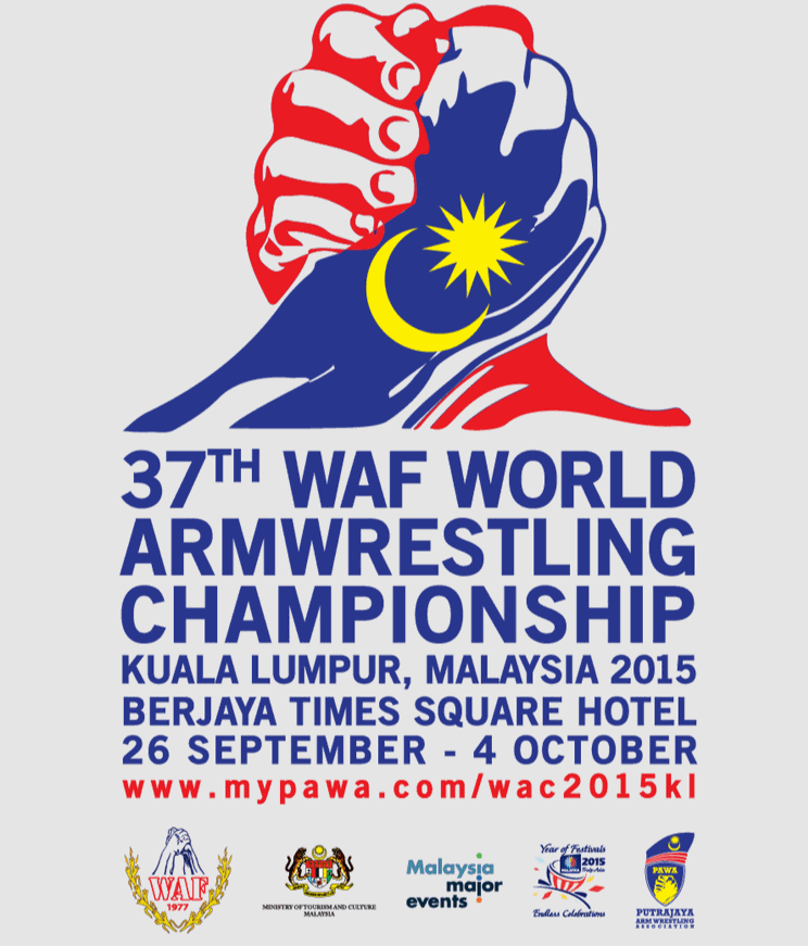 37th WAF World Armwrestling Championships 2015, Berjaya Times Square Hotel, Kuala Lumpur, Malaysia │ Image Source: mypawa.com