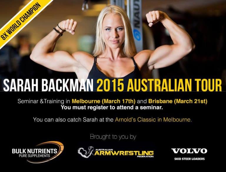 Sarah Bäckman 2015 Australian Tour