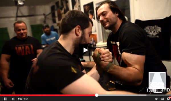 Devon Larratt - Armwrestling Training before WAL New Orleans 2015 │ Capture by XSportNews from the video