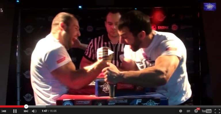 Georgy Khaspekov vs. Khadzhimurat Zoloev – 2014 Armwrestling Open Cup Gorbushkin Dvor │ Capture by XSportNews from the video