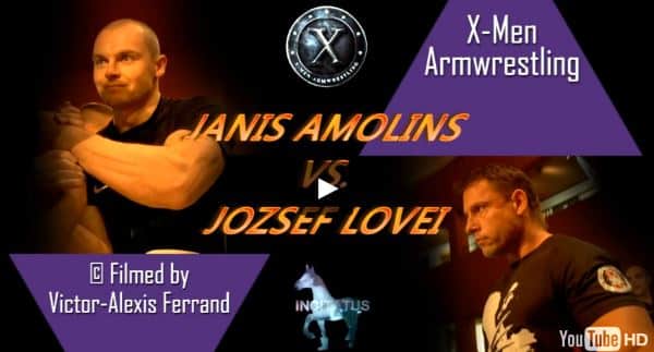 Janis Amolins vs. Jozsef Lovei - X-MEN ARMWRESTLING ITALY 2014 │ Capture by XSportNews from the video
