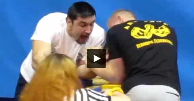 Evgeny Prudnik vs. Igor Paseka, Ukrainian National Armwrestling Championship 2015  │ Capture by XSportNews from the video