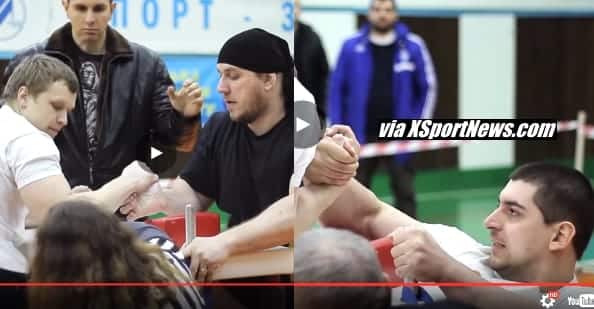 Sergey Pankovets vs. Dmitry Golovinsky, Dmitry Ionov, Kiev Armwrestling Championship 2016 │ Collage made by XSportNews using images from the video