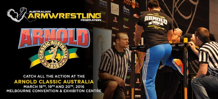 Arnold Classic Australia 2016, 18 - 20 March 2016, Australian Armwrestling Federation │ Image Source: Australian Armwrestling Federation