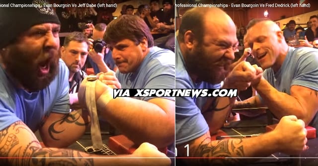 Evan Bourgoin vs. Jeff Dabe, Evan Bourgoin vs. Fred Dedrick, ARM MELTER 28 │ Collage made by XSportNews using images from the videos
