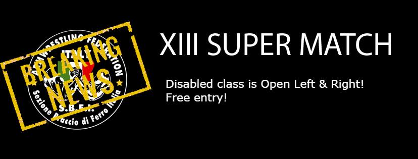 XIII SUPERMATCH 2018, Disabled Open Free Entry