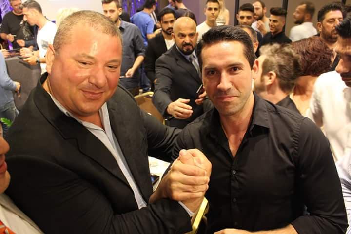 George Charalampopoulos and Scott Adkins - English actor and martial artist who is best known for playing Russian prison fighter Yuri Boyka