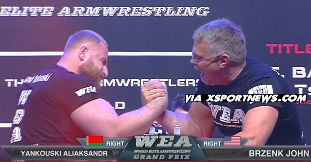 Aliaksandr Yankovski vs. John Brzenk, WORLD ELITE ARMWRESTLING 2018