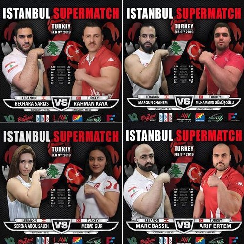 Turkey vs. Lebanon Supermatch, Istanbul, Turkey, 9 February 2019 │ Source: Engin Terzi‎ ► Armwrestling Engin
