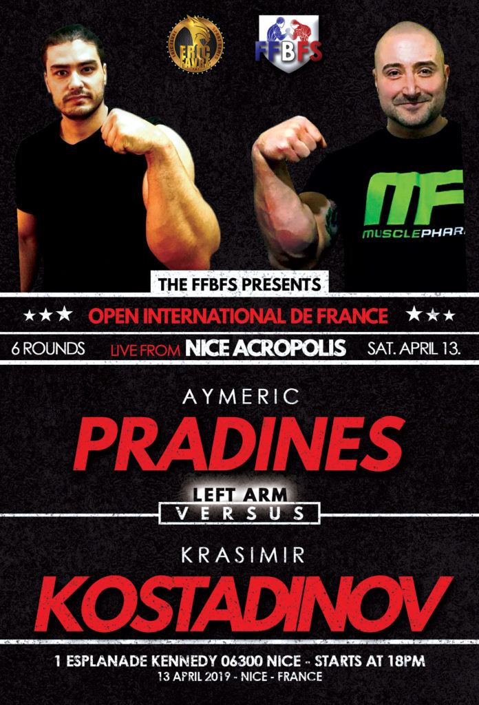 Aymeric Pradines vs. Krasimir Kostadinov at NICE OPEN - FRENCH INTERNATIONAL ARMWRESTLING OPEN