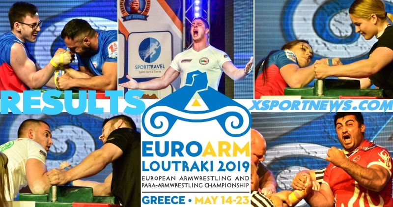 EUROARM 2019 RESULTS, 29th European Armwrestling Championships 2019, LOUTRAKI, GREECE