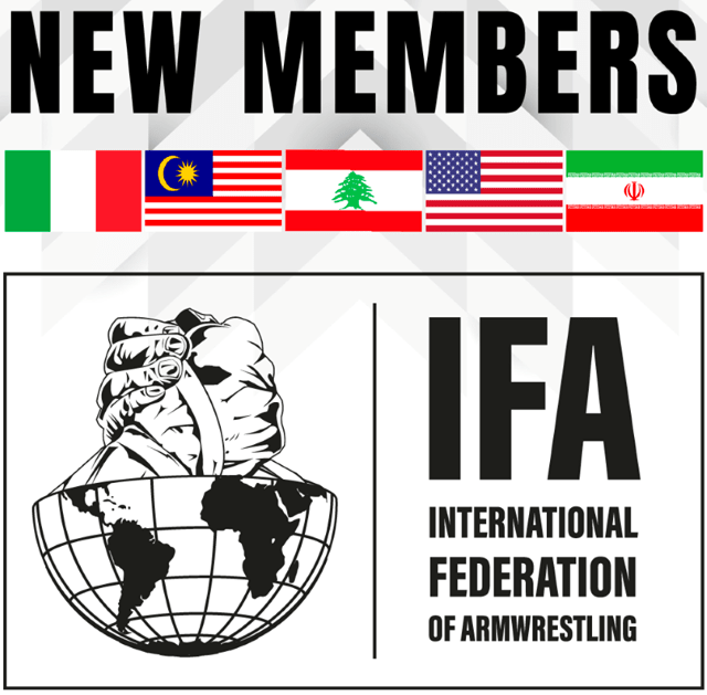 NEW IFA MEMBERS - International Federationof Armwrestling (IFA)